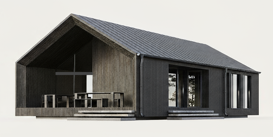 EcoBarnhouse 8х16 F: Визуализация