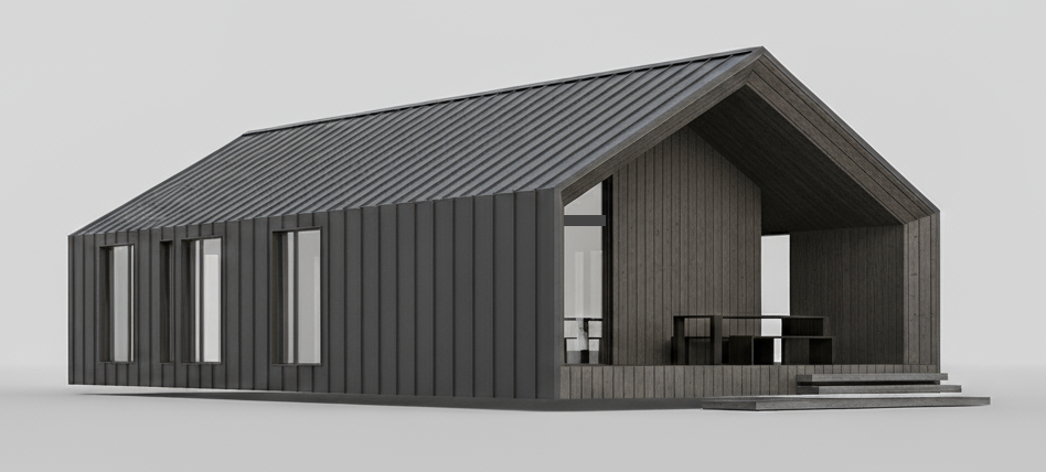 EcoBarnhouse 7х13 F: Визуализация
