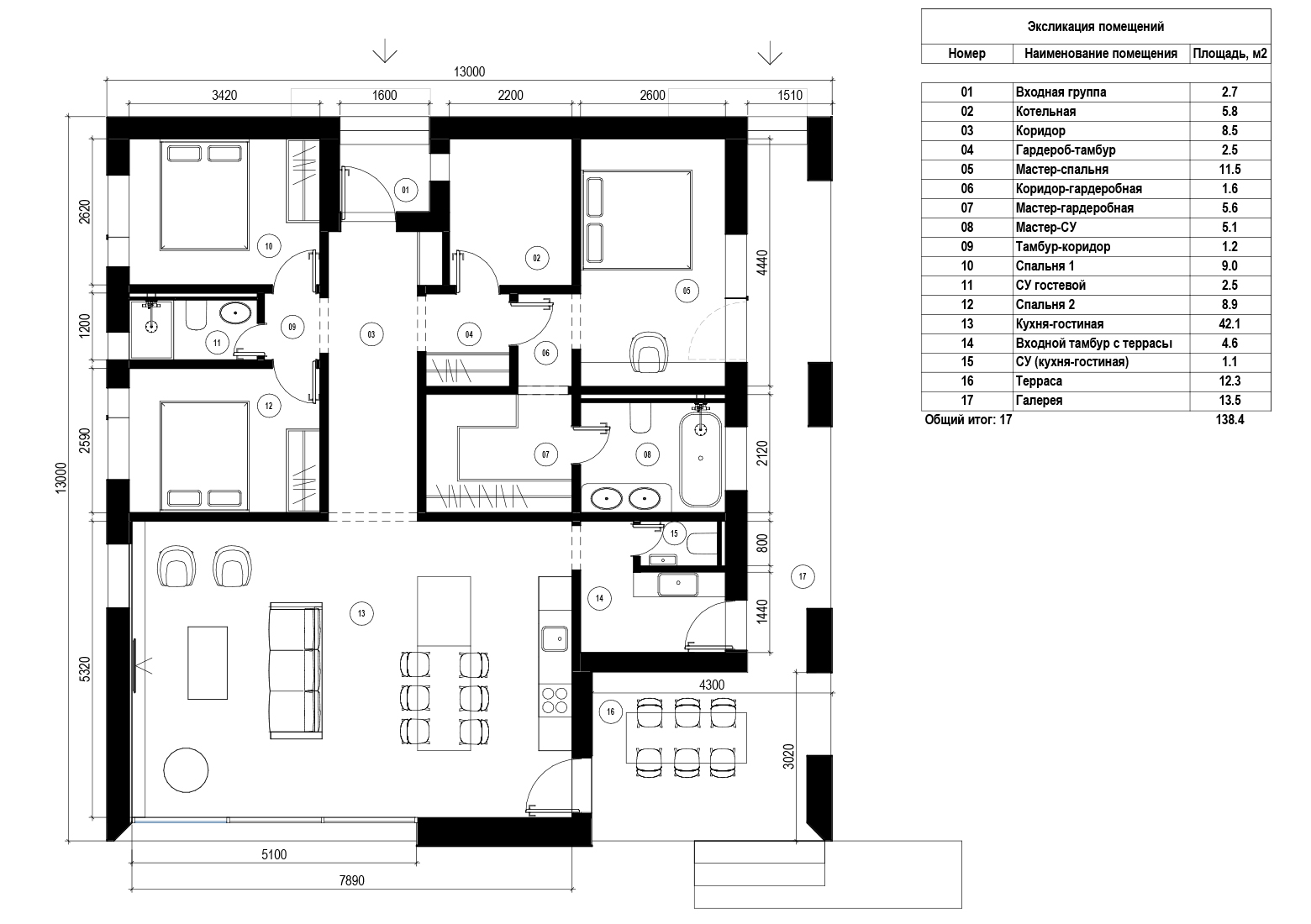 Barnhouse 13х13: Планировка