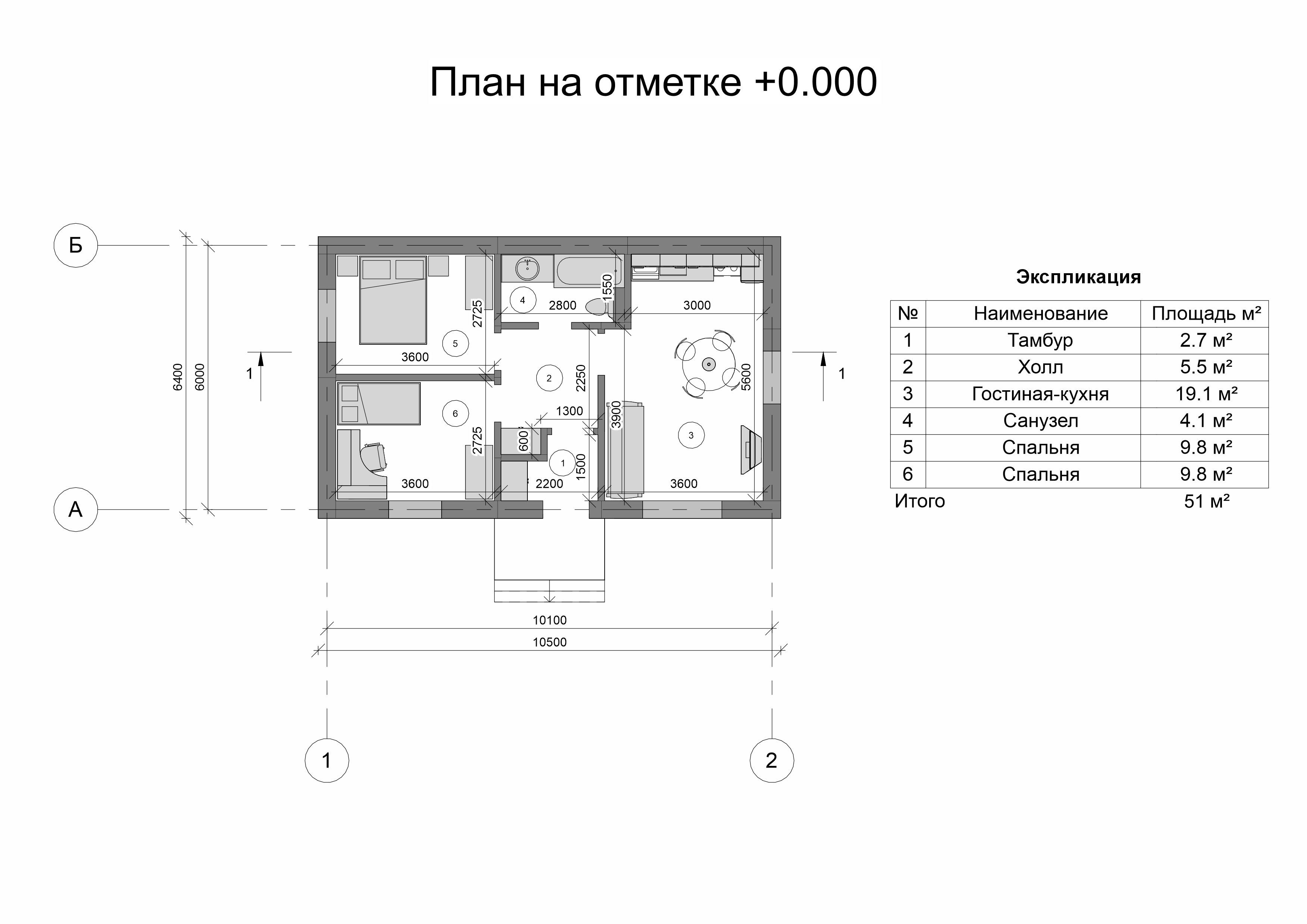 Гранат_1_51_10.5х6.4_2_1: Планировка